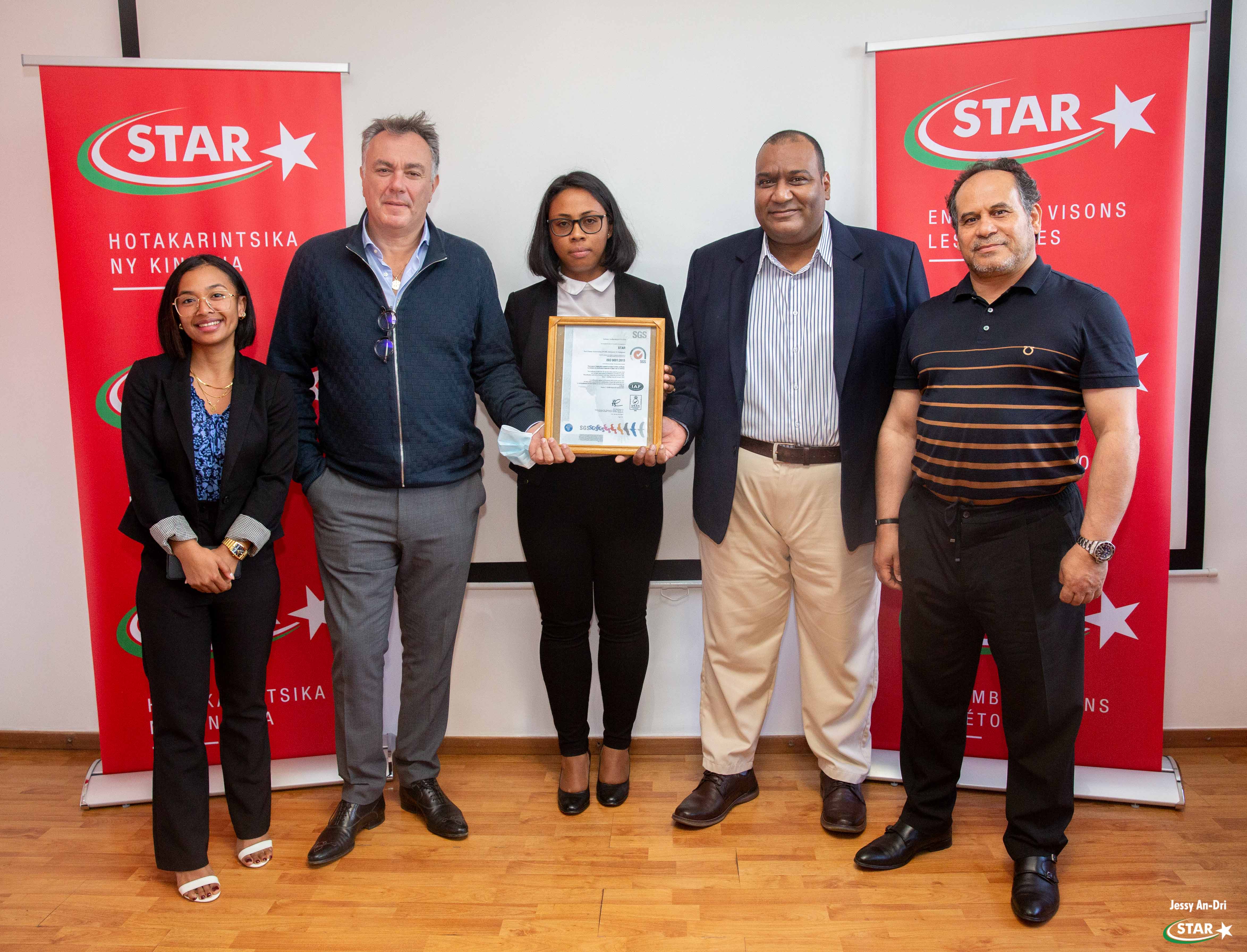 3 certificats délivrés par la SGS pour STAR